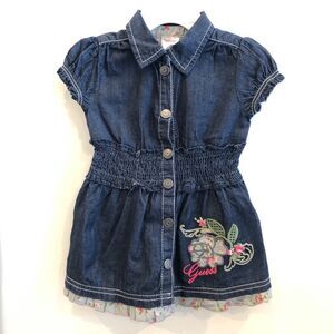 Denim flower print dress